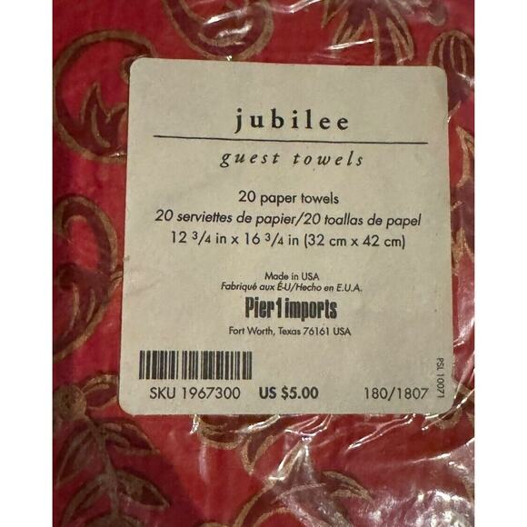 Pier 1 Imports Jubilee Guest Towels Paper Napkins (20 Sealed, 12 Unsealed) Party - Picture 4 of 4